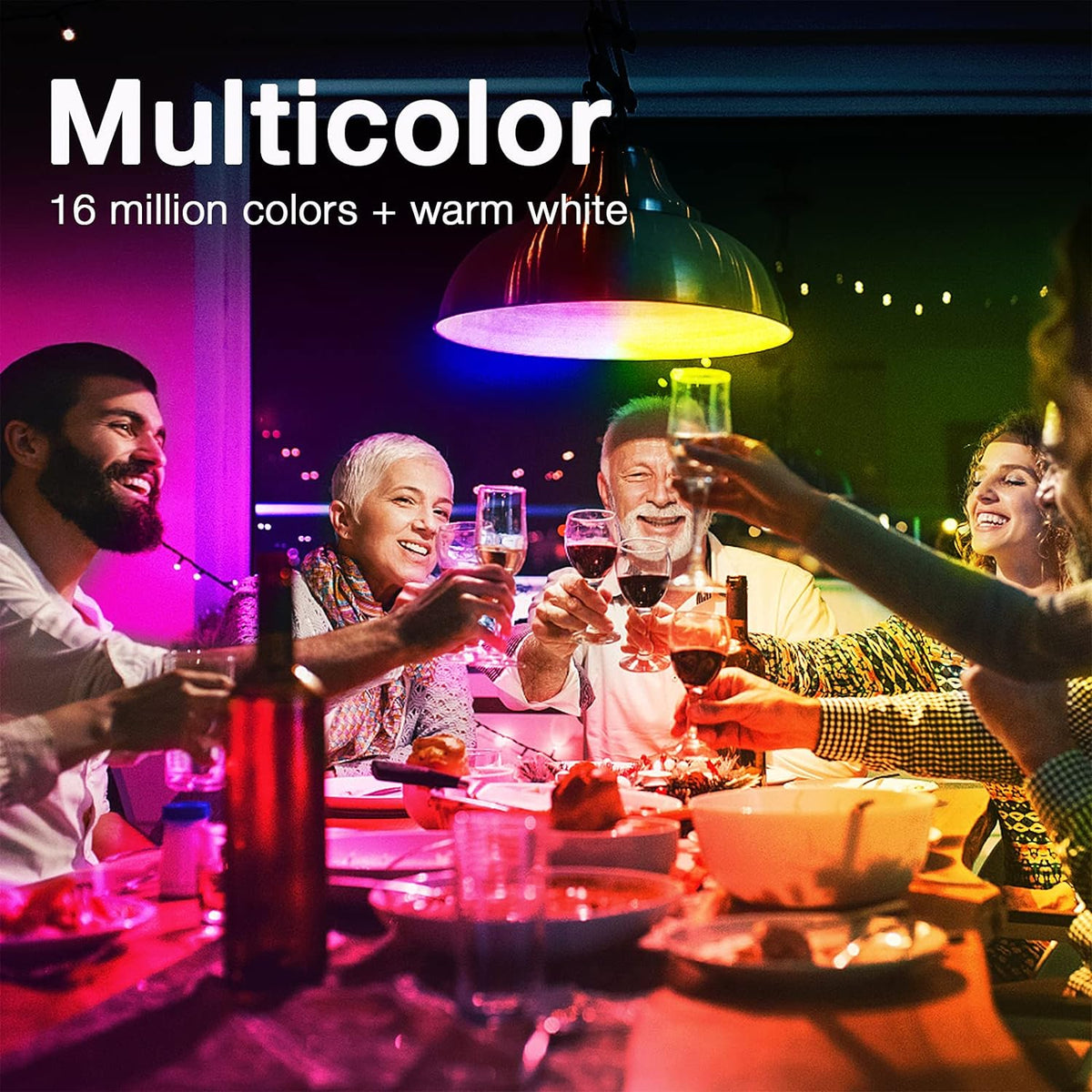 Belro WiFi LED smart light bulb in a socket, showing adjustable brightness and color options for modern home lighting.