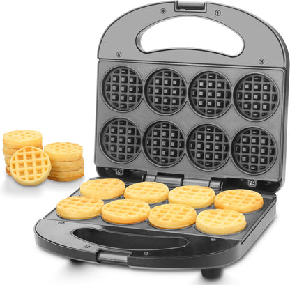 Belro mini waffle maker with non-stick plates, compact design for easy home kitchen use.