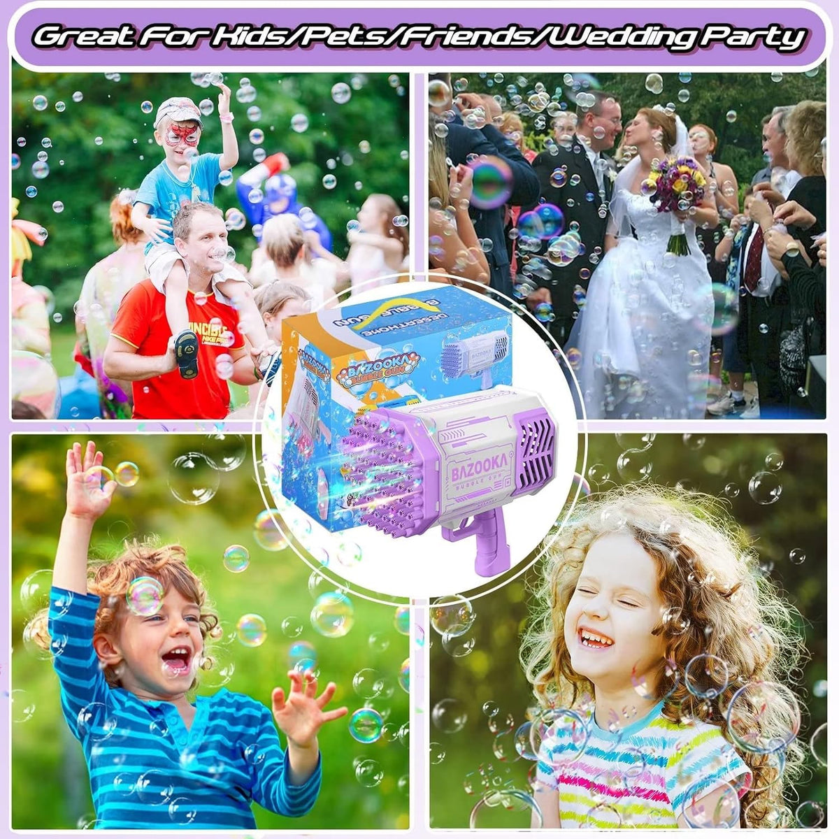 Belro Bubble Gun Blaster toy with colorful design, perfect for outdoor play and outdoor fun for kids.