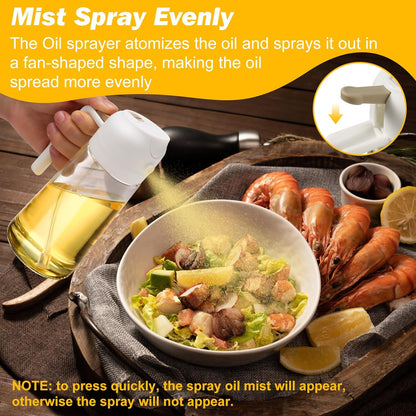 Belro 2-pack oil dispenser and sprayer bottles for kitchen use, featuring clear containers and pump spray nozzles.