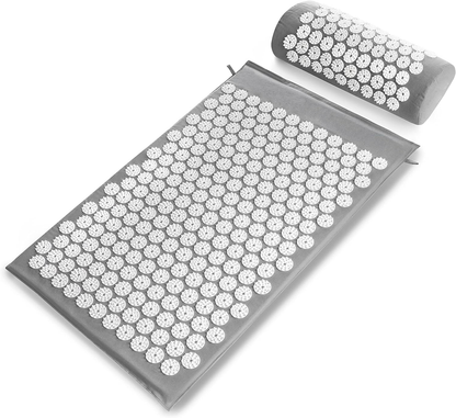Belro acupuncture mat with numerous small needle-like points for pain relief and relaxation in health and beauty therapy.