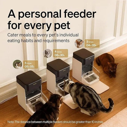 Casavibeo PETLIBRO RFID automatic cat feeder with collar tag, Wi-Fi, and feline recognition for personalized pet meal dispensing.
