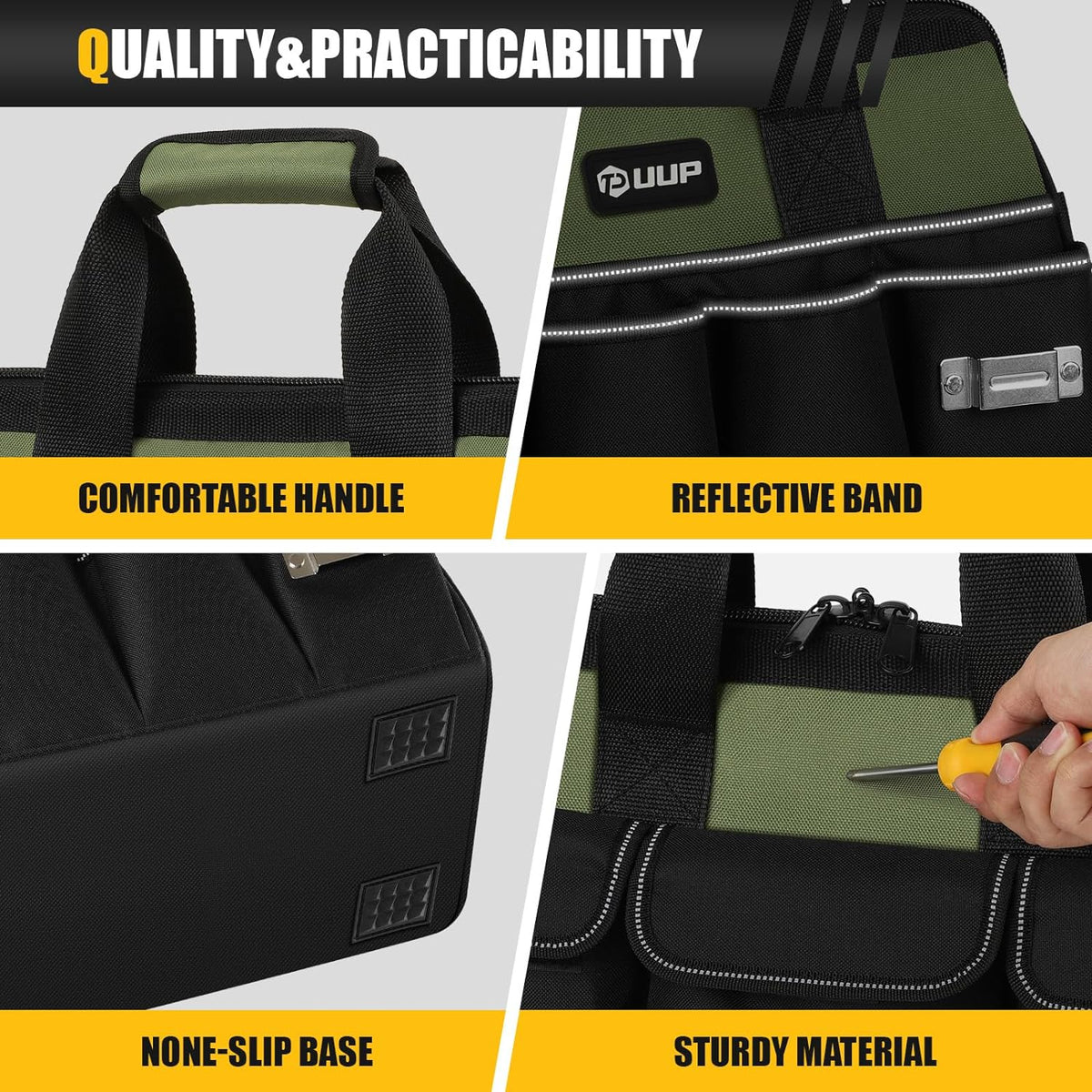 Belro Heavy Duty Open Tools Tote Bag for bags and luggage with multiple compartments and reinforced handles.
