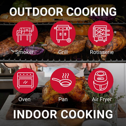 Wireless Smart Meat Thermometer by Belro, digital device with probe for precise temperature measurement of meats