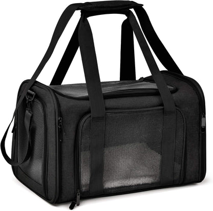 Belro dog and cat carrier bag for small pets up to 15 lbs, portable automotive pet carrier for puppies and small cats and dogs.