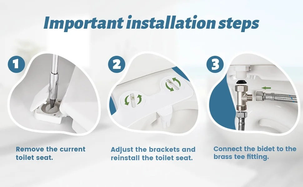 Belro toilet bidet attachment installed on a bathroom toilet, showcasing the handheld control and water spray nozzle.