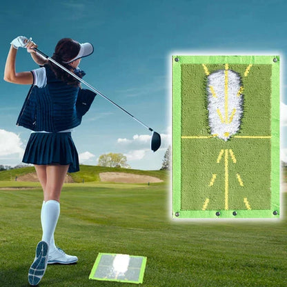 Belro golf training mat for swing detection, outdoor home practice mat with turf surface for improving golf swings and batting skills