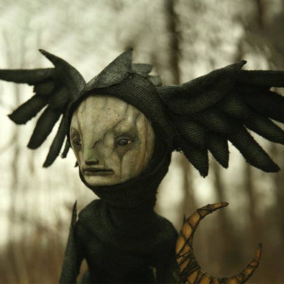 Belro creepy witch sculpture from The Dark and Bizarre Art collection, Halloween decor figurine with dark, eerie details.