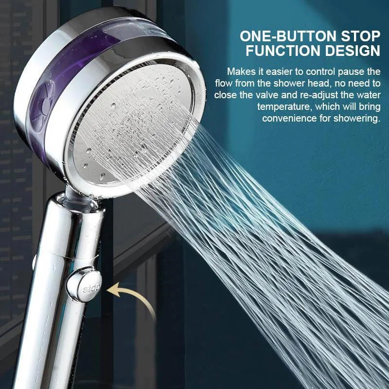 Belro 360° rotatable power shower head with adjustable spray settings, mounted on a bathroom wall for a refreshing shower experience.