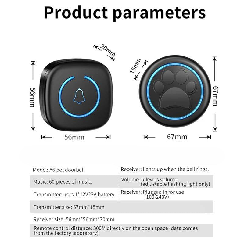 Belro dog door bells with electronic design, featuring a sleek button for easy pet signaling and door access.