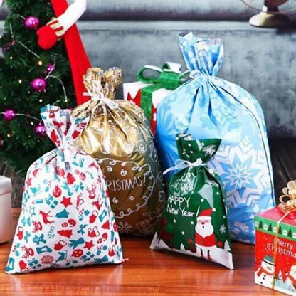 Belro drawstring Christmas gift bags in a set of 15, suitable for men's clothing packaging and holiday gift presentation.