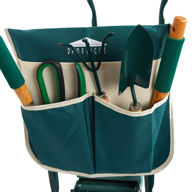 Green Belro ergonomic garden kneeler and seat with padded cushion, foldable design for outdoor gardening comfort and support.