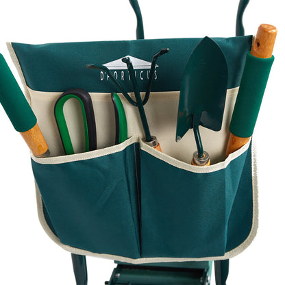 Green Belro ergonomic garden kneeler and seat with padded cushion, foldable design for outdoor gardening comfort and support.