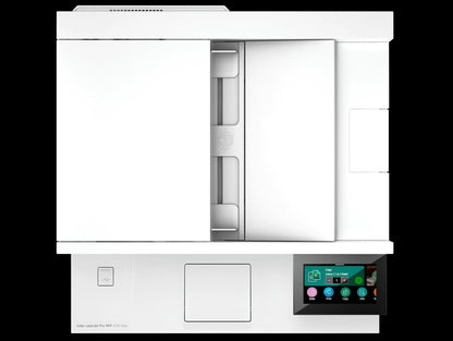 Casavibeo HP Color LaserJet Pro MFP 4301fdw printer showing control panel and paper tray in a clean office setting.