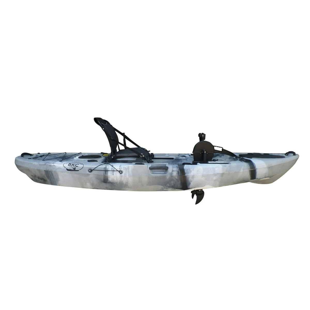 Casavibeo BKC PK11 fishing kayak with 10.6-foot single propeller pedal drive, featuring a sleek design and comfortable seating.