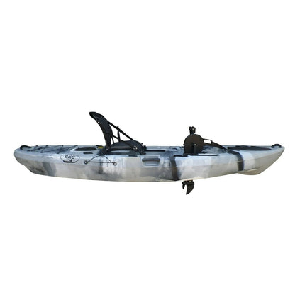 Casavibeo BKC PK11 fishing kayak with 10.6-foot single propeller pedal drive, featuring a sleek design and comfortable seating.