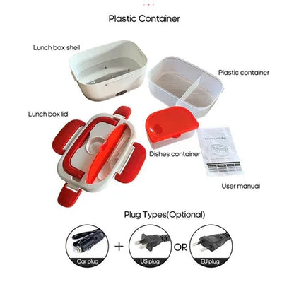Belro portable heated food warmer lunch box container with 50W power for keeping meals warm in kitchen and dining settings.