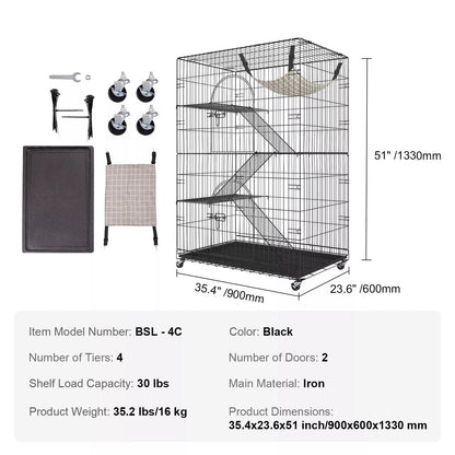 Indoor cat cage enclosure by Belro, with secure metal bars and a door, designed for keeping cats safely contained indoors.