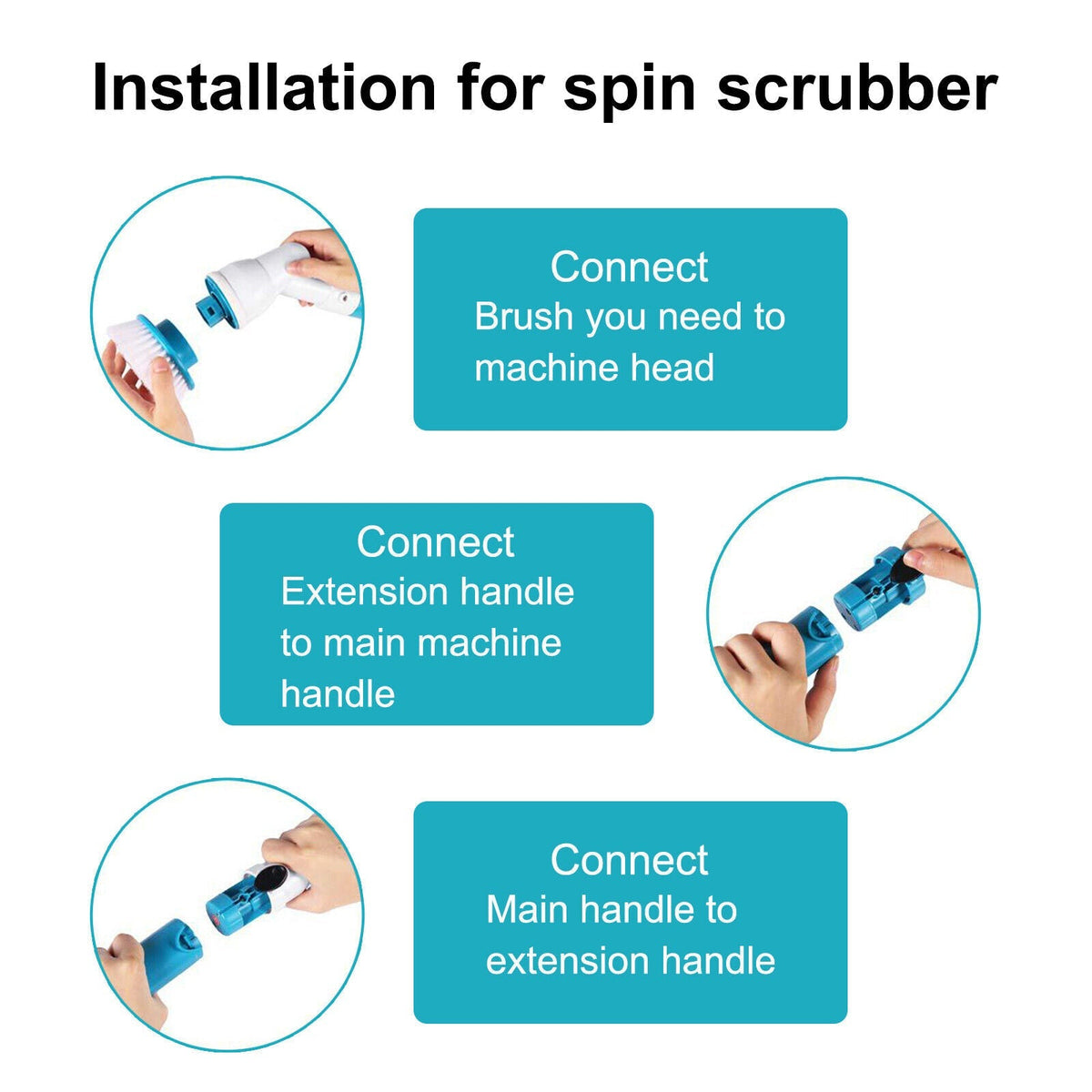 Belro electric spin scrubber for cleaning, showing a handheld cordless device with spinning brush heads for home and garden use