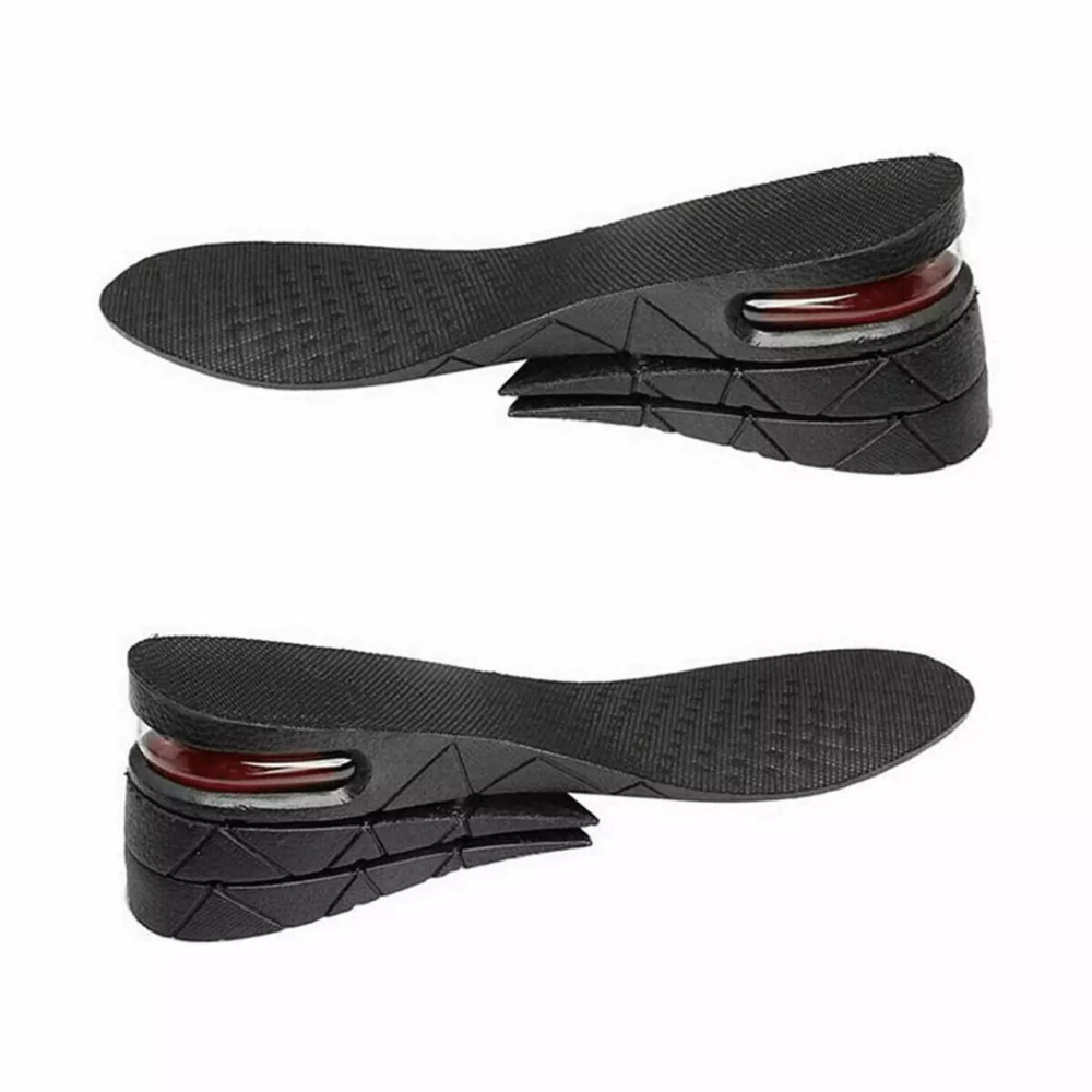 Belro height increasing shoe lift booster insoles inside a shoe, showing their cushioned design for added height and comfort.