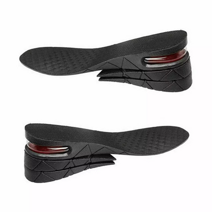 Belro height increasing shoe lift booster insoles inside a shoe, showing their cushioned design for added height and comfort.