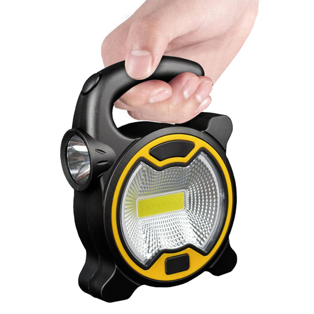 Belro portable rechargeable COB LED work bench light with adjustable brightness, ideal for electronics and workshop lighting.