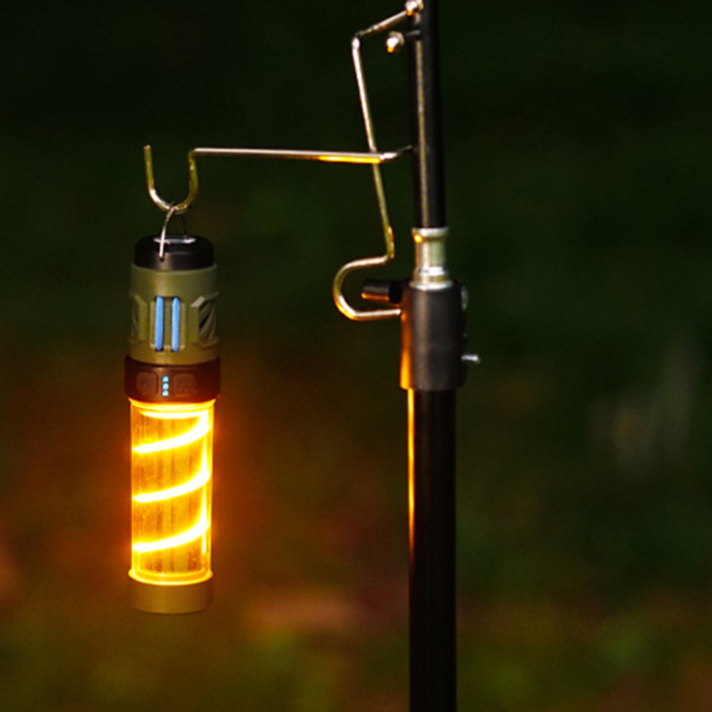 Belro rechargeable outdoor mosquito repellent lantern with LED light and ergonomic handle for camping or outdoor use.