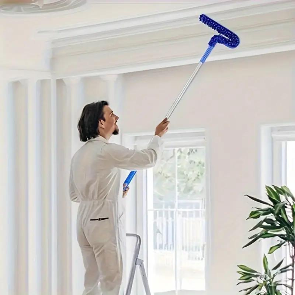 Belro extendable microfiber ceiling fan duster with high reach, flexible design for cleaning ceiling fans and high surfaces outdoors.