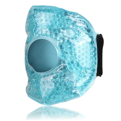 Belro gel knee compress for hot or cold therapy, showing a flexible, gel-filled knee wrap for pain relief and first aid treatment.