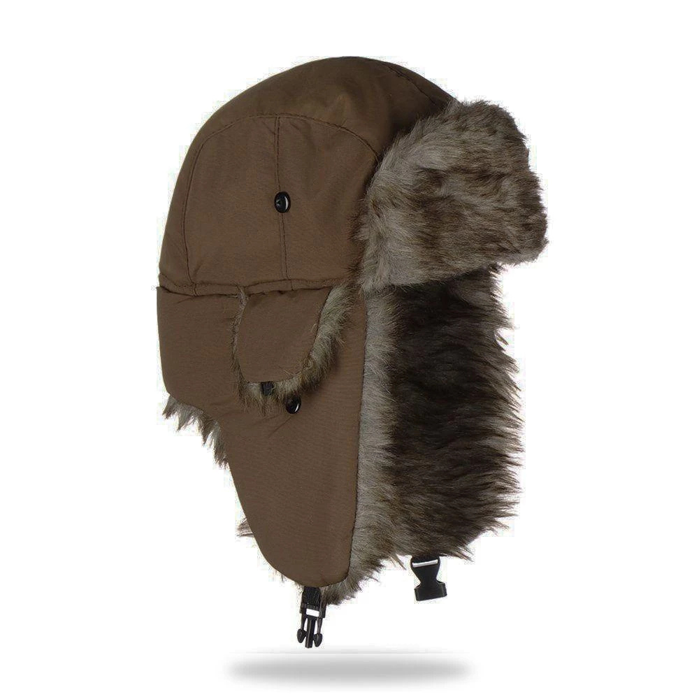 Belro cozy faux fur winter earflap aviator ski hat with ear protections and warm lining, ideal for cold weather outdoor activities.