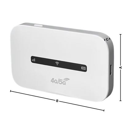 Belro Ultimate Portable Wi-Fi device with compact design and multiple connectivity ports for on-the-go internet access.