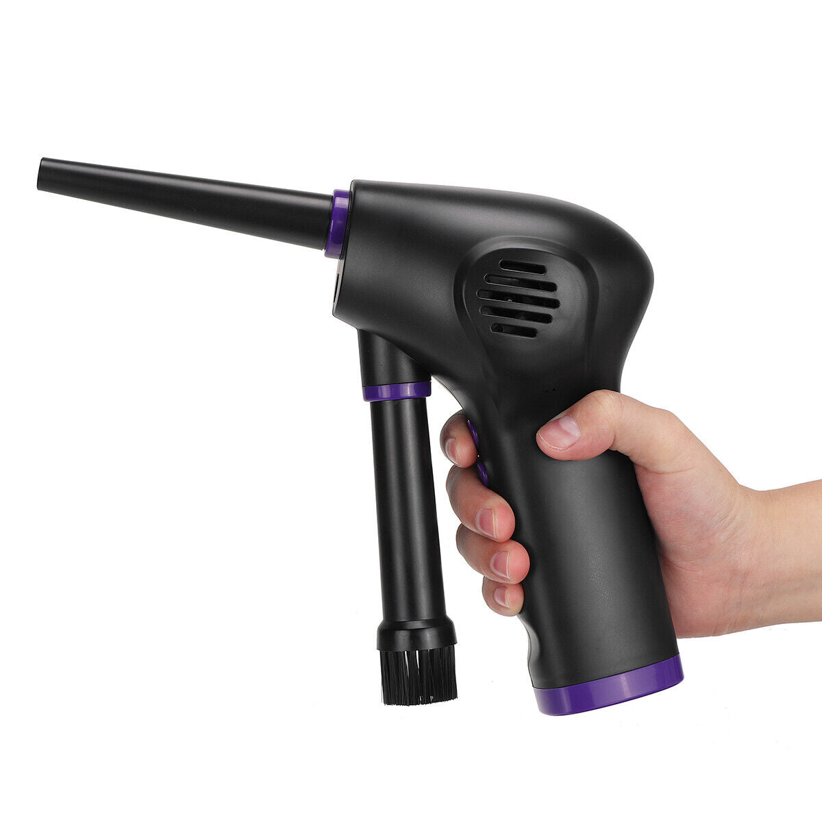 Belro cordless air duster in use, handheld electronic tool for cleaning dust from electronics and hard-to-reach areas.