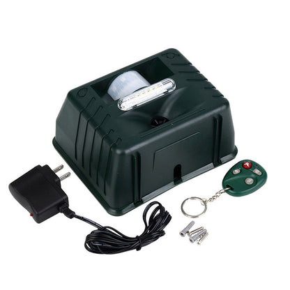 Belro ultrasonic bird repeller for woodpeckers, outdoor pest control device with weather-resistant design for garden protection.