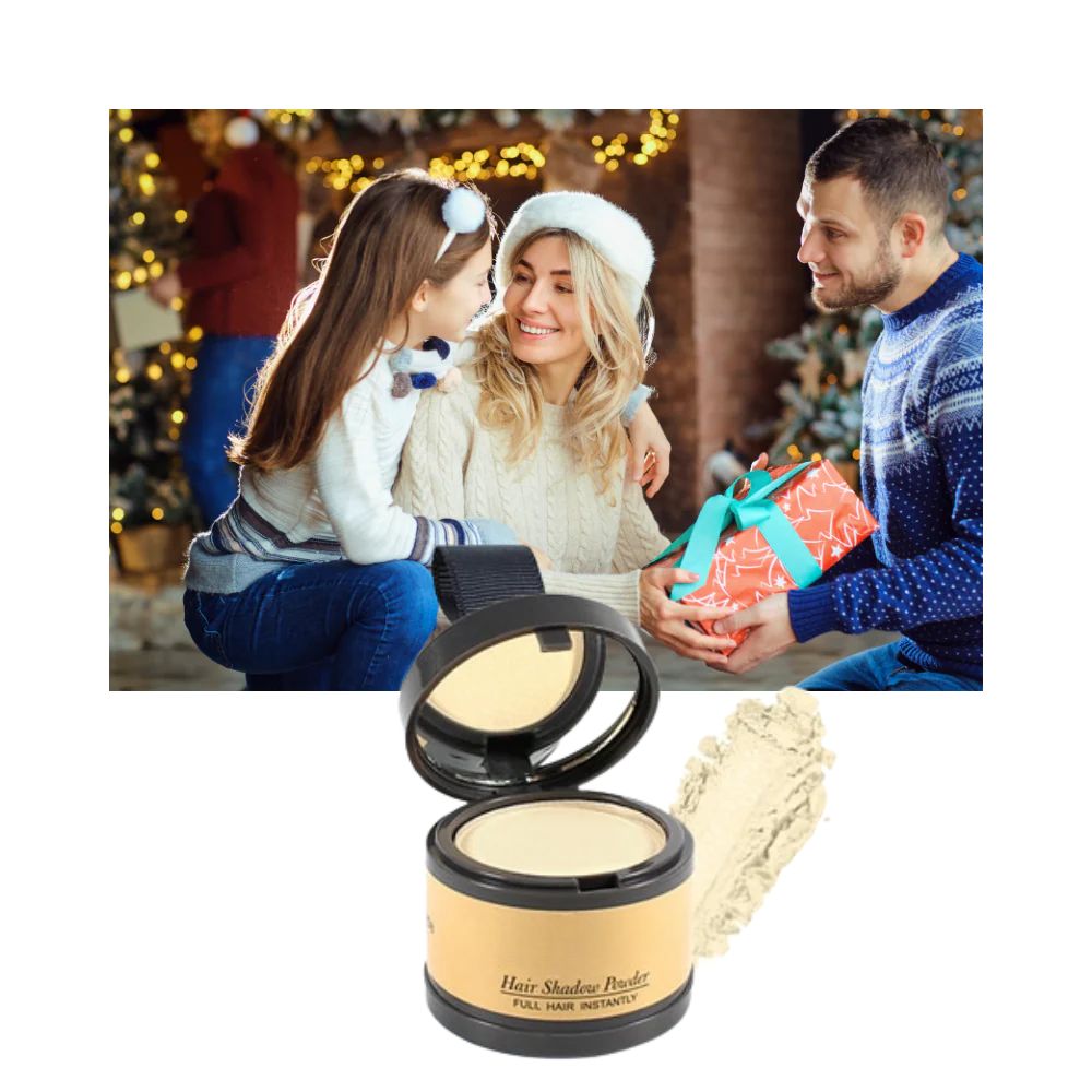 Belro Hair Root Concealer Powder in a compact container, showing the powder and applicator brush for quick hair root touch-ups.