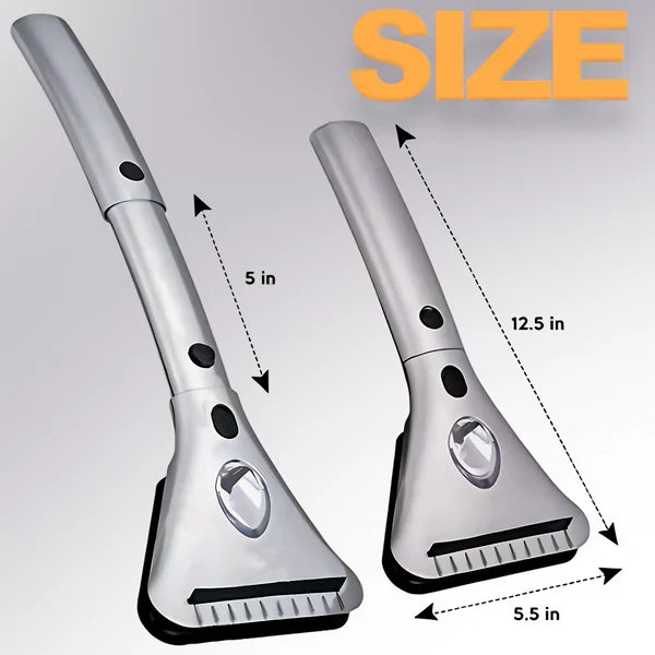Belro electric heated ice scraper for outdoor use, with a durable handle and heated blade for efficient ice removal.