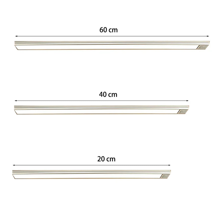Belro motion sensor closet cabinet light installed inside a storage cabinet, providing automatic illumination.