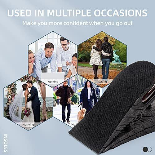 Belro Shoe Lifts height increase insoles in footwear, showing the cushioned insoles designed to add extra height and support.