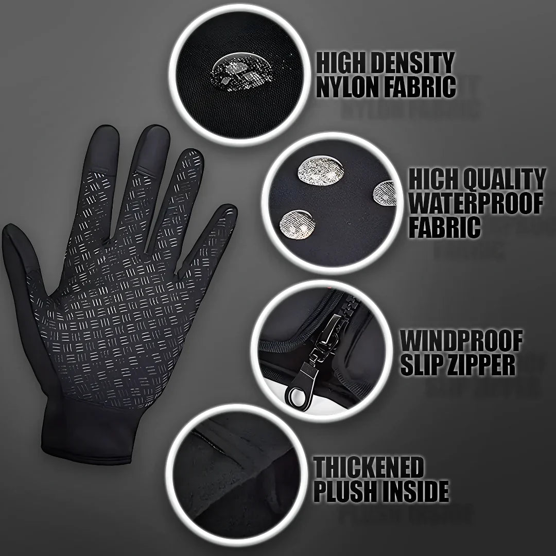 Belro waterproof winter gloves in black, designed to keep hands warm and dry during cold weather.