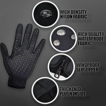 Belro waterproof winter gloves in black, designed to keep hands warm and dry during cold weather.
