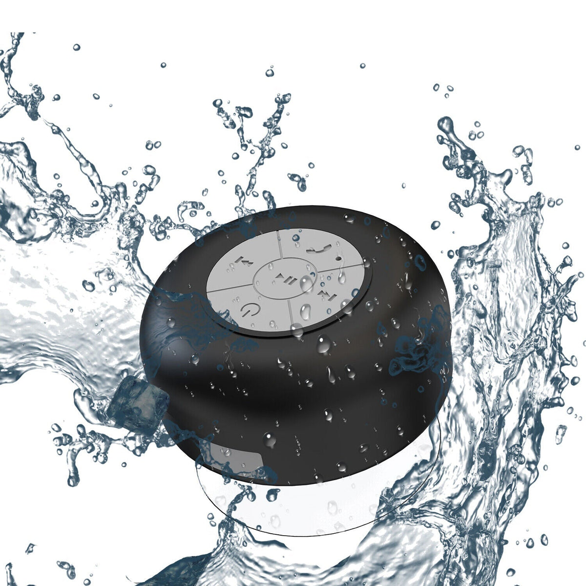 Belro shower speaker in waterproof design with control buttons, perfect for hands-free music in the bathroom.