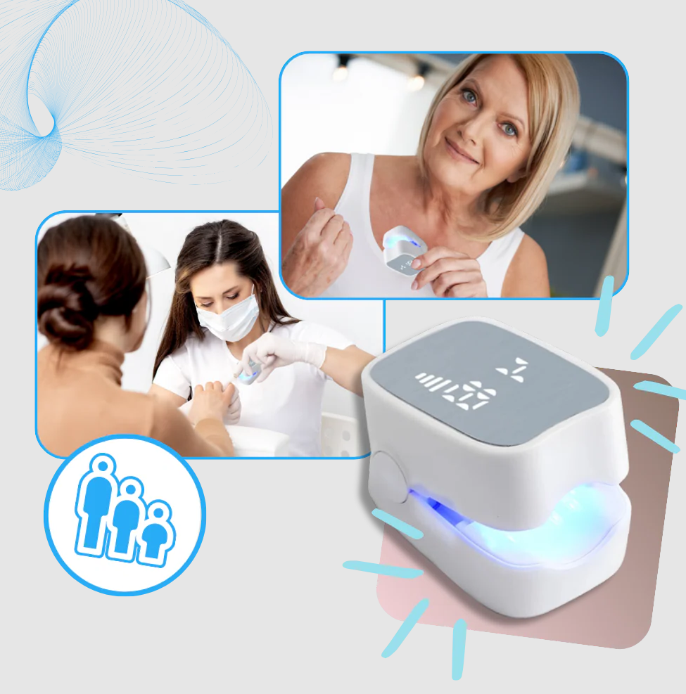 Belro painless nail fungus laser device for health and beauty treatment, shown with the laser handpiece on a clean surface.