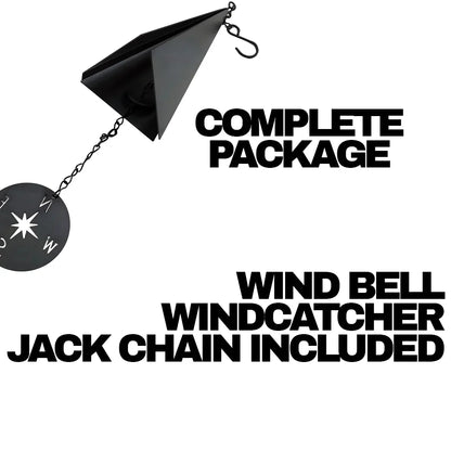 Belro Door County Wind Bell hanging outdoors, decorative metal wind chime for home and garden decor.