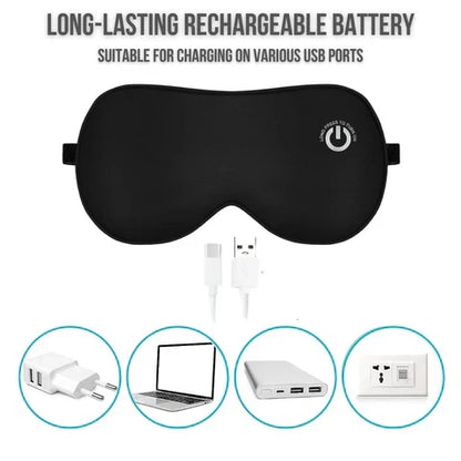 Belro rechargeable heated eye mask for soothing eye relief and relaxation, with adjustable heat settings in a health and beauty product.