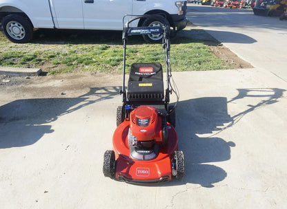 Casavibeo Toro 22-inch Recycler SmartStow electric lawn mower with grass collection bag and adjustable cutting height.