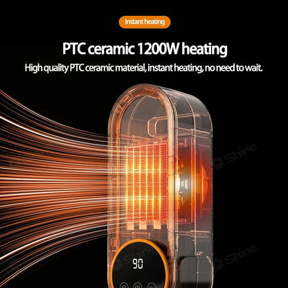 Belro mini space heater with digital controls, compact design, and adjustable temperature settings for home heating.