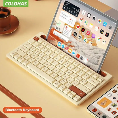Belro wireless Bluetooth tablet keyboard with compact design and black keys, ideal for portable computer use.