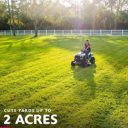 Murray MT200 42-inch riding lawn tractor with 19 HP Briggs & Stratton engine, featuring automatic transmission and cutting deck.