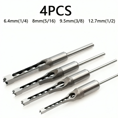 Mivoza Deutschland stainless steel square hole drill bit set for woodworking, featuring precision drill bits with square hole design.