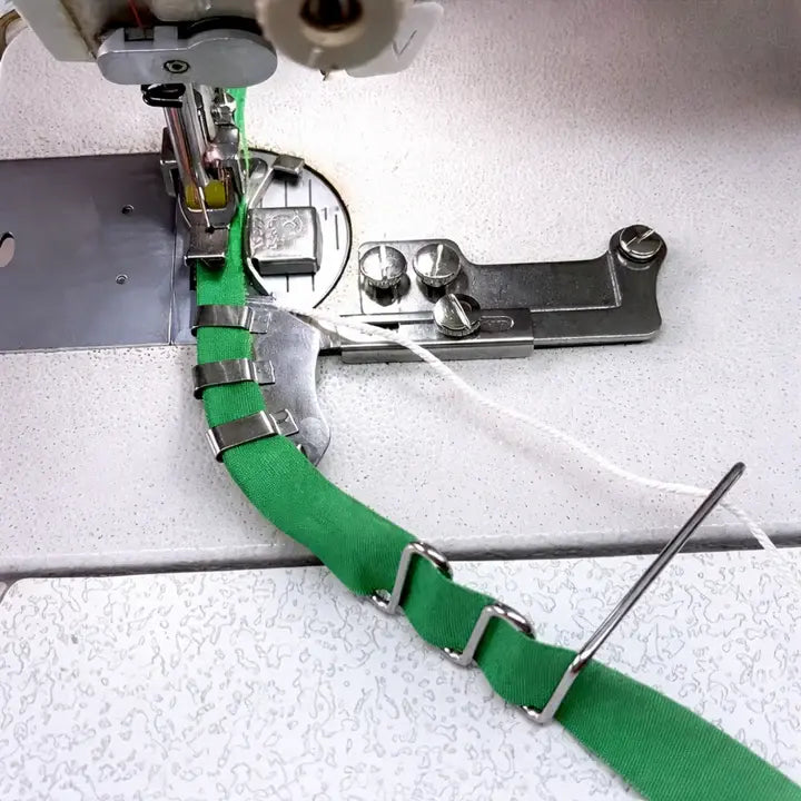 Mivoza Double Fold Binder Tape Folder for industrial sewing machines, 20–36mm, sewing and craft accessory for precise binding guides.