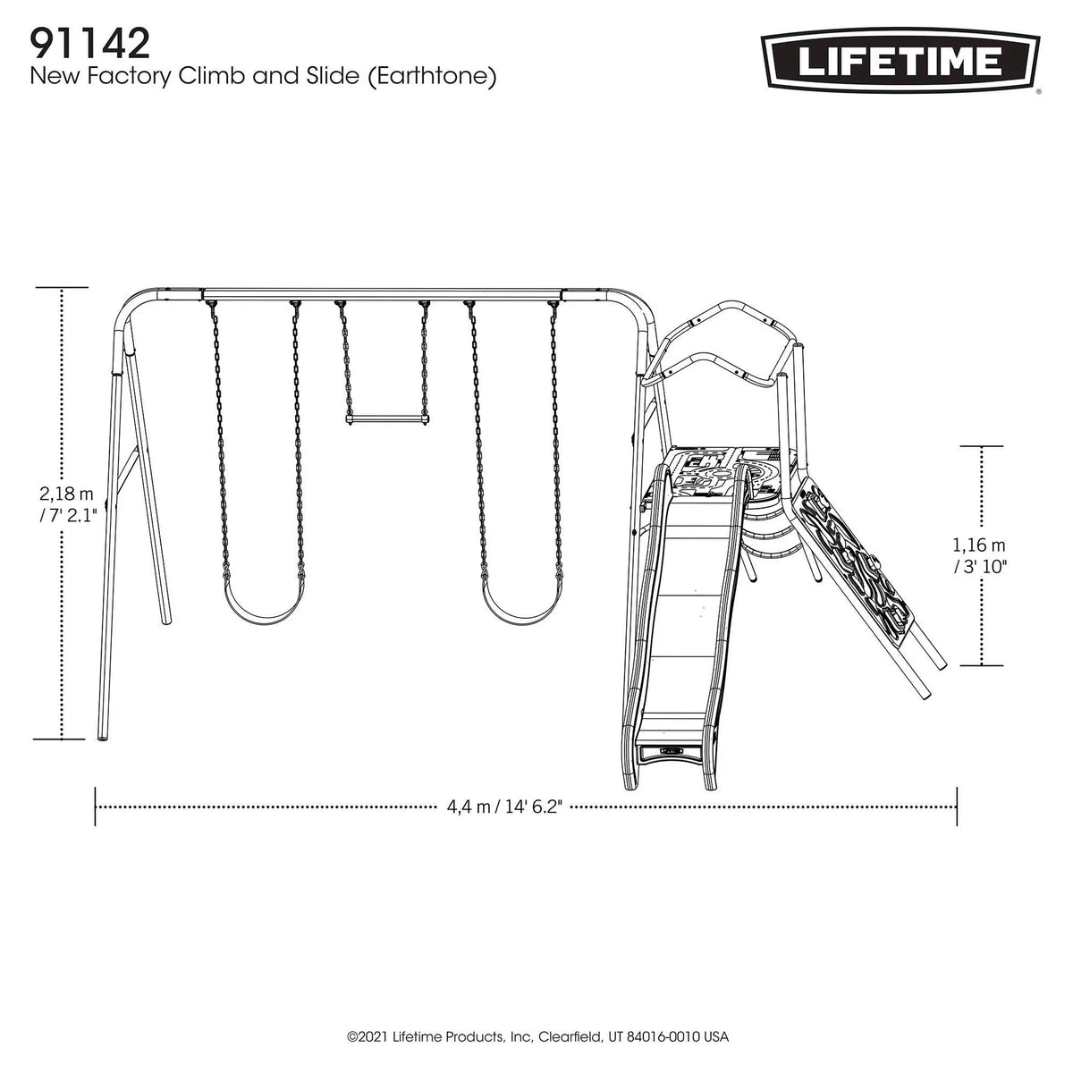 Casavibeo Lifetime Climb & Slide Playset featuring a slide, climbing frame, and colorful outdoor play equipment for kids.